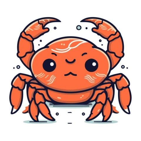 Cute crab cartoon character. Vector illustration of a cute carto