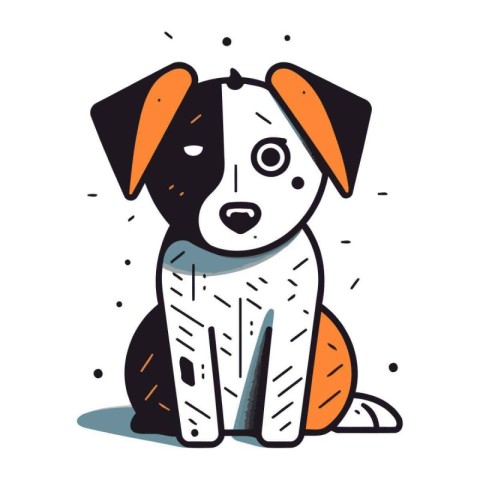 Cute cartoon dog. Vector illustration in doodle style.