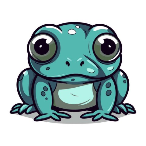 Cute cartoon frog isolated on a white background. Vector illustr