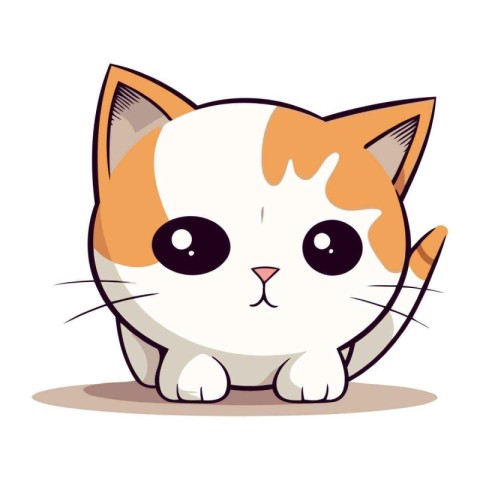 Cute cat cartoon vector illustration. Cute kitty character.