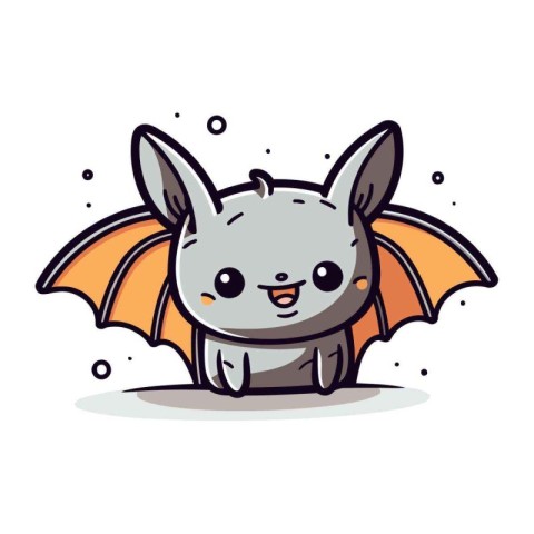 Cute little bat. Vector illustration. Cute cartoon character.