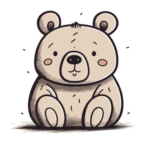 Cute cartoon bear. Vector illustration of a cute little bear.