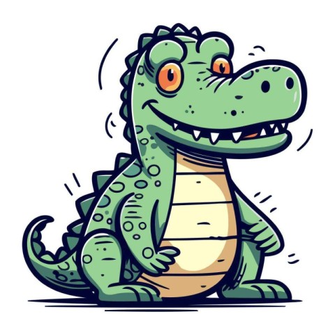 Cartoon crocodile. Vector illustration of a cartoon crocodile.