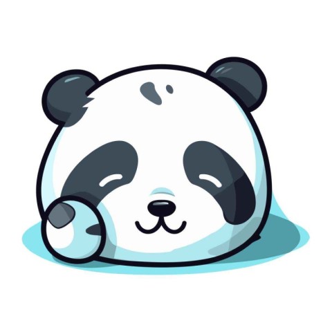 Cute panda bear head. Vector illustration isolated on white back