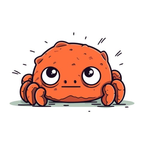 Cute cartoon crab. Vector illustration. Isolated on white backgr