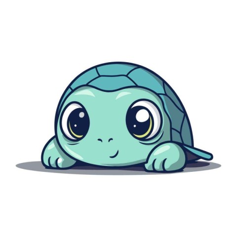 Cute turtle character cartoon style vector illustration. Cute tu