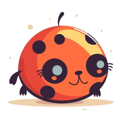 Cute cartoon ladybug. Vector illustration in a flat style.