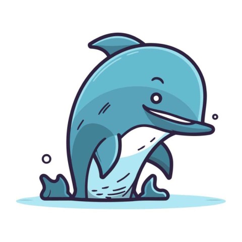 Cartoon dolphin. Vector illustration of a cartoon dolphin. Sea a