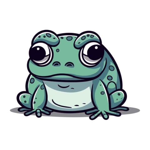 Cute cartoon frog isolated on a white background. Vector illustr