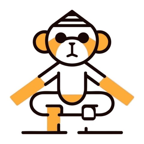 Monkey yoga flat icon. Pictogram for web page. mobile app. promo