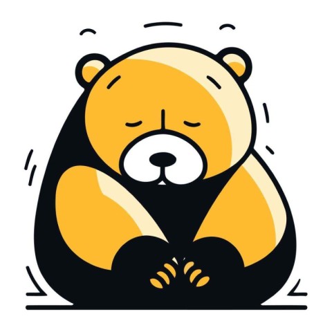 Cute cartoon bear. Vector illustration in doodle style.