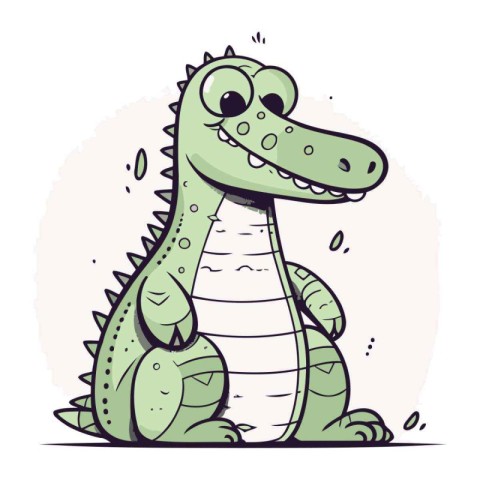 Cute crocodile. Vector illustration of a cartoon crocodile.