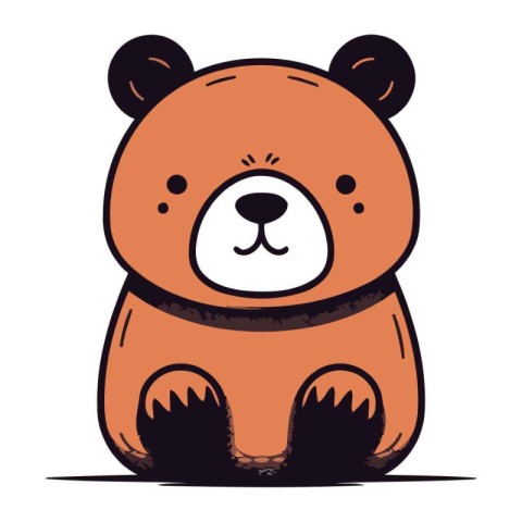 Cute cartoon bear. Vector illustration isolated on a white backg