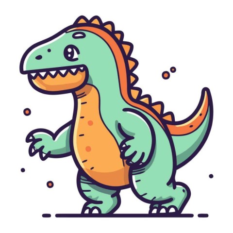 Cute cartoon dinosaur. Vector illustration of a prehistoric rept