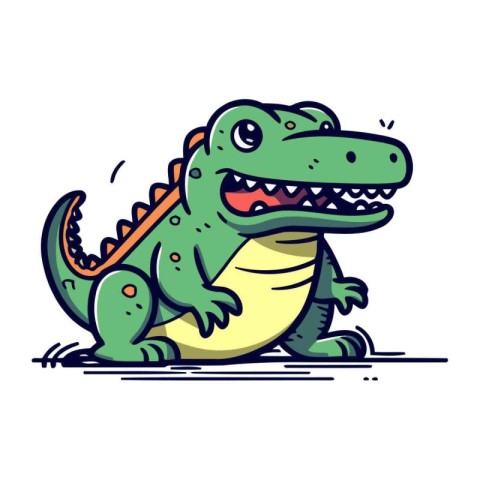 Crocodile icon. Cartoon crocodile vector icon. Cute crocodile ve