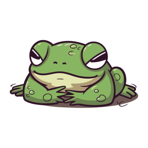 Frog cartoon isolated on white background. Vector illustration o