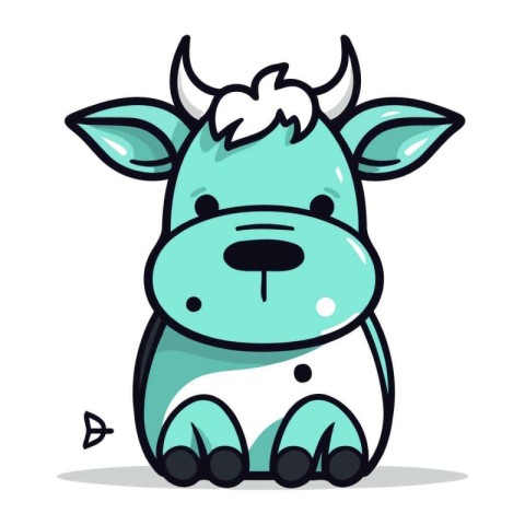 Cute cartoon cow. Vector illustration isolated on a white backgr