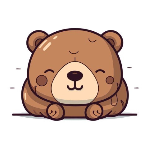 Cute cartoon bear. Vector illustration of a cute little bear.