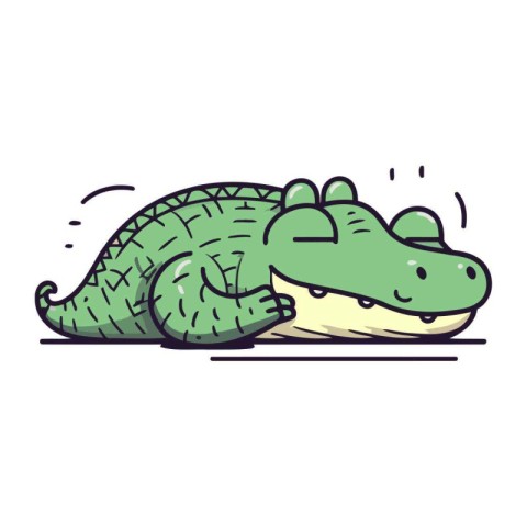 Crocodile doodle icon. Cute crocodile vector illustration