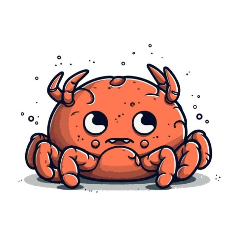 Cute cartoon crab. Vector illustration. Isolated on white backgr