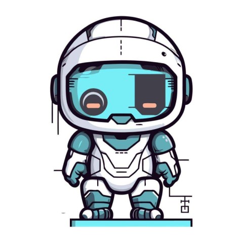 Astronaut in helmet. Vector illustration of a cartoon character.