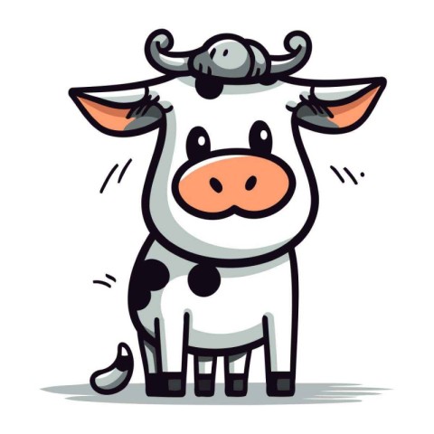 Cartoon cow. Vector illustration of a cute cartoon cow. Farm ani