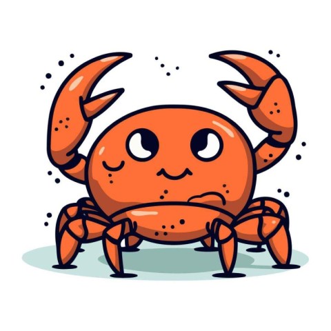 Cute cartoon crab. Vector illustration. Isolated on white backgr