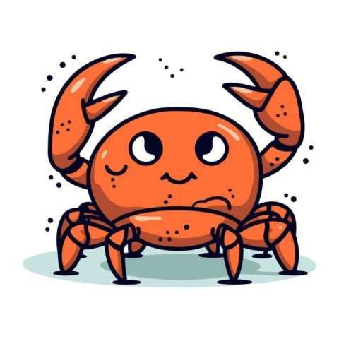 Cute cartoon crab. Vector illustration. Isolated on white backgr