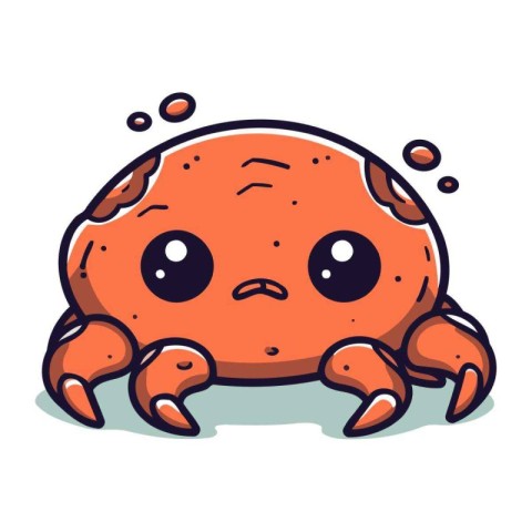 Cute cartoon crab. Vector illustration isolated on a white backg