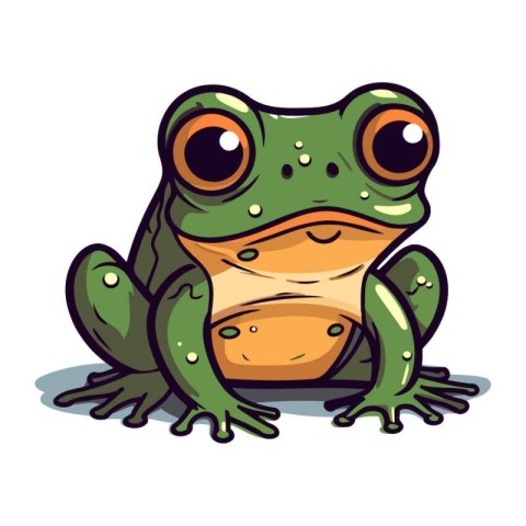 Frog cartoon vector illustration. Isolated on a white background