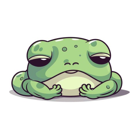 Frog cartoon character isolated on a white background. Vector il