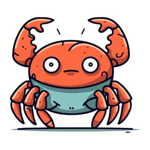 Cute cartoon crab. Vector illustration isolated on a white backg