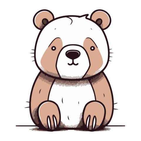 Cute cartoon panda. Vector illustration of a panda.