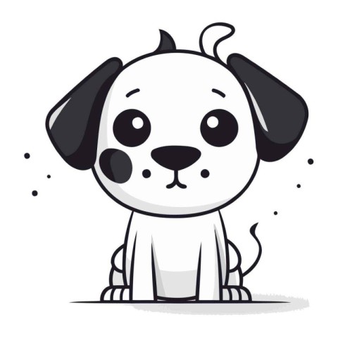 Cute cartoon dog. Vector illustration isolated on a white backgr