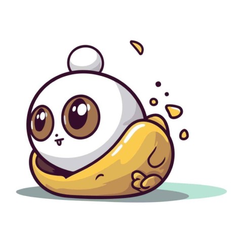 Cute cartoon snail character. Vector illustration isolated on wh