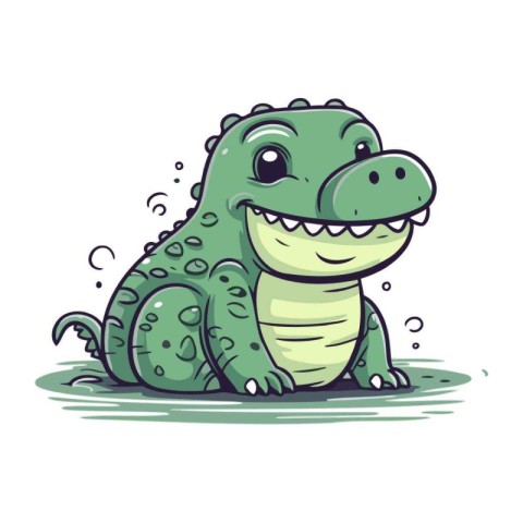 Cartoon crocodile. Vector illustration of a cartoon crocodile.