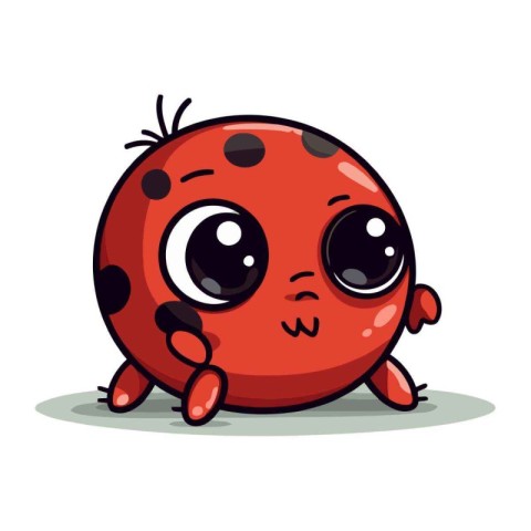 Cute ladybug cartoon vector illustration. Cute ladybird characte