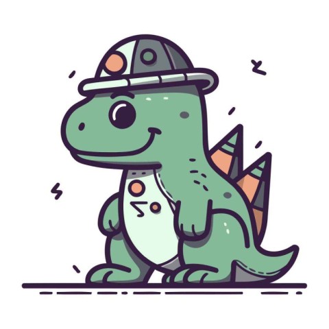 Cute dinosaur character. Vector illustration in a flat style. Ca