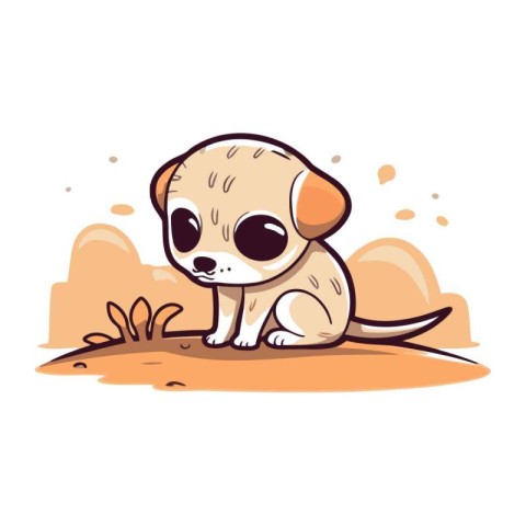 Cute puppy vector illustration. Cute little dog cartoon characte