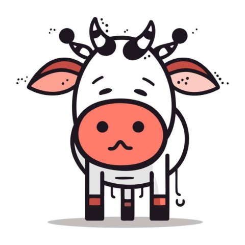 Cute cartoon cow. Vector illustration in doodle style.