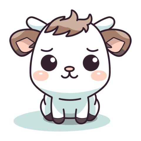 Cute cartoon cow isolated on a white background. Vector illustra