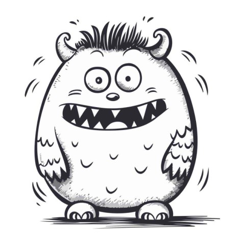 Angry cartoon owl. Vector illustration isolated on a white backg