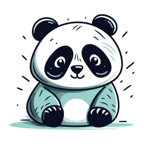 Cute cartoon panda. Vector illustration of a panda.