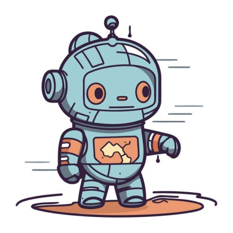 Cute cartoon astronaut. Vector illustration of a cute cartoon as