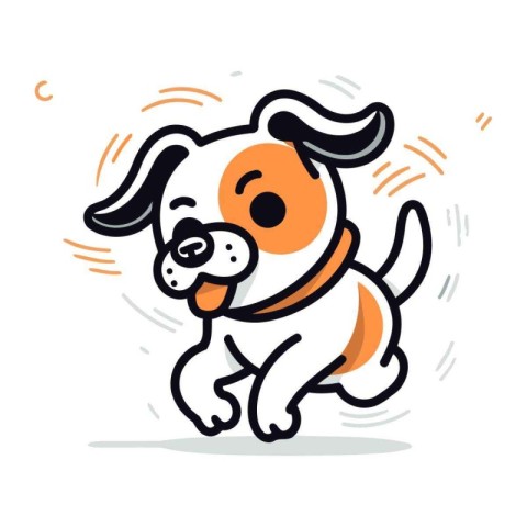 Cartoon dog vector illustration. Cute cartoon dog vector icon.