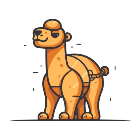 Camel. Vector illustration in flat style. Isolated on white back