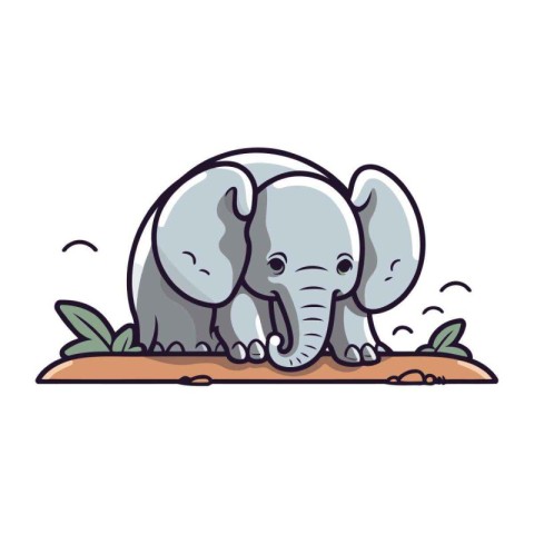 Elephant cartoon icon. Animal cute and creature theme. Isolated