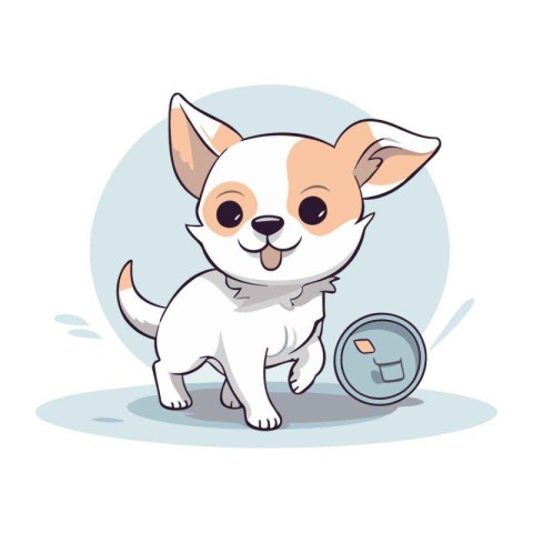 Cute cartoon chihuahua dog character. Vector illustration.