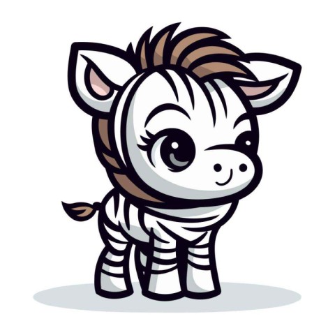 Cute Cartoon Zebra   Mascot Character Vector Illustration