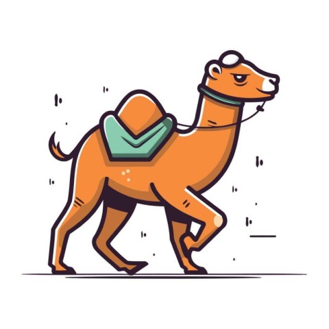 Camel. Vector illustration of a camel in a flat style.